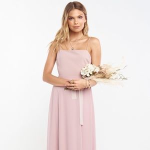 Show Me Your Mumu Bridesmaid Dress - Lauren Tie Maxi Dress in Neutral Mauve